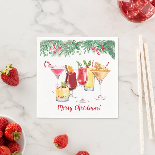 Christmas Cocktails Holiday Party  Napkins (Insitu)
