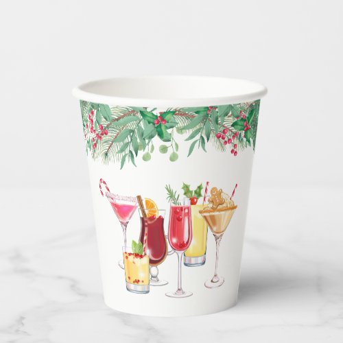 Christmas Cocktails Holiday Party  Paper Cups