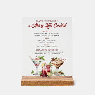 Christmas cocktails Merry holiday bar sign