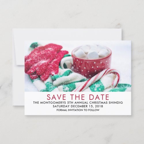 Christmas Cocoa  Candy Cane  Scarf  Mitts Save The Date
