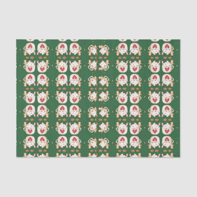 Christmas Cocoa Geometric Abstract Design Tissue Paper (Front)