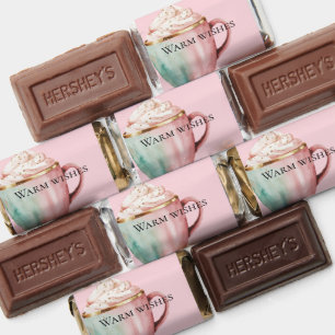 Christmas Cocoa Gold Blush Pink Mint Warm Wishes Hershey's Miniatures