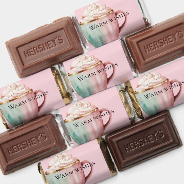 Christmas Cocoa Gold Blush Pink Mint Warm Wishes Hershey's Miniatures (Assorted)