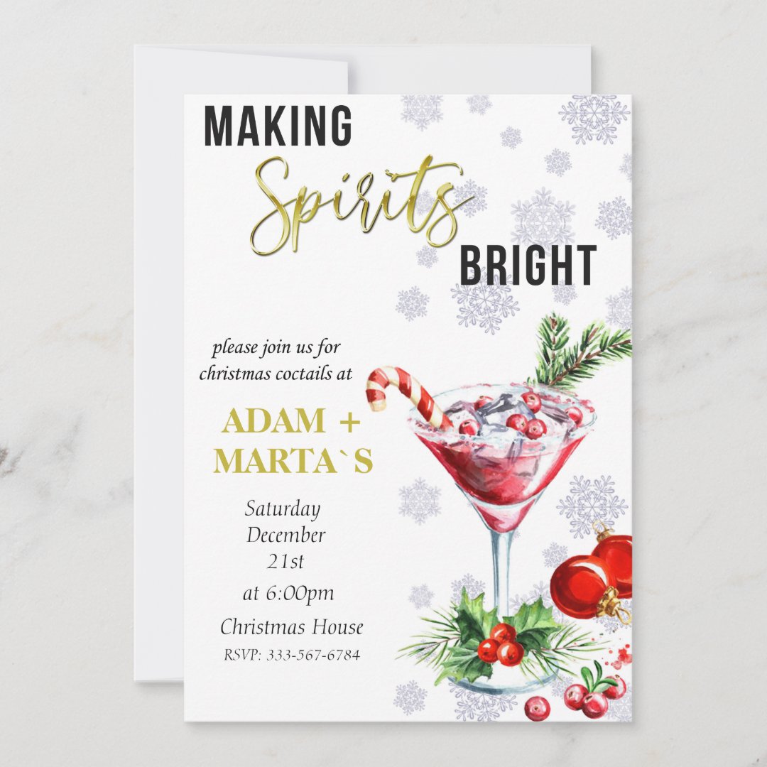 Christmas Coctail Party Invitation | Zazzle