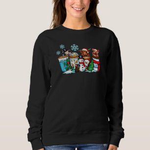 Christmas Coffee Animals Latte Snowman Sweatshirt