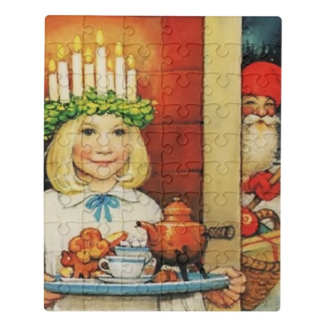 “Christmas Coffee” by Jenny Nystrom Jigsaw Puzzle (Puzzle Vertical)