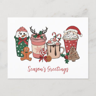 Christmas Coffee Cookies Holiday Postcard