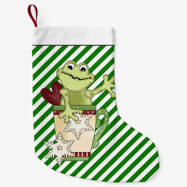 Christmas Coffee frog Holiday stocking (Front)