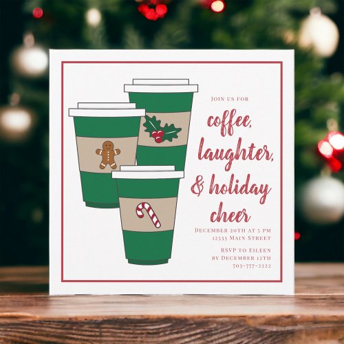 Christmas Coffee Holiday Party  Invitation