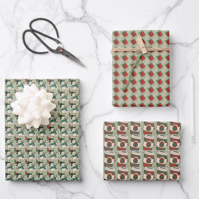 Christmas coffee lovers  wrapping paper sheets (Front)
