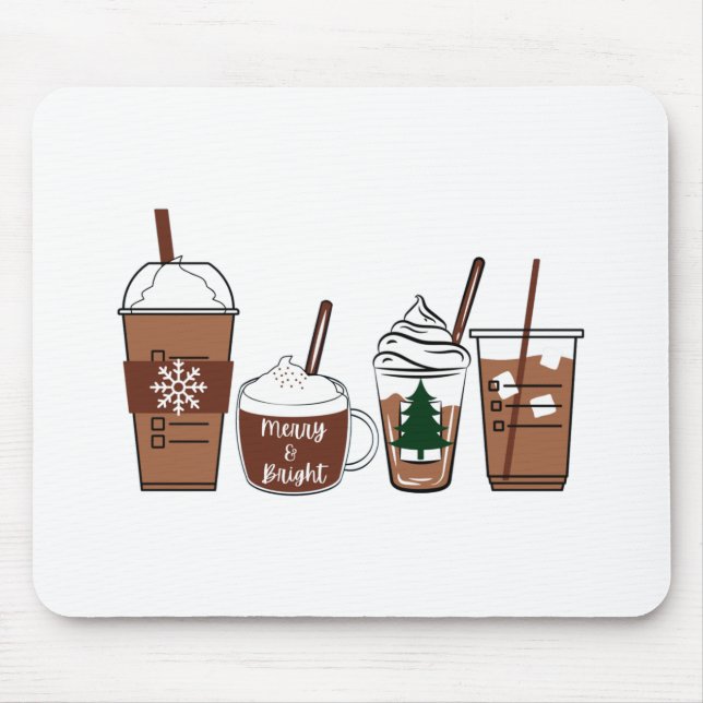 Christmas Coffee Mouse Pad (Front)