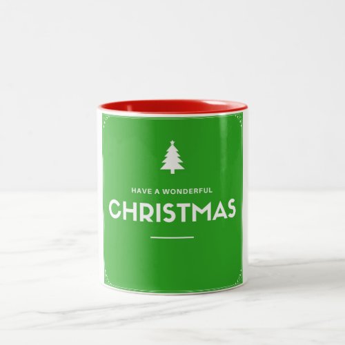 Christmas Coffee Mug Green Color Two_Tone Coffee Mug