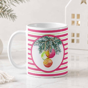 Christmas Coffee Mugs Cute Pink and Green