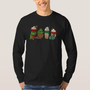 Christmas Coffee Peppermint Iced Latte Snowmen Swe T-Shirt