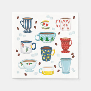 Christmas Coffee Shop Hostess Gift Napkins