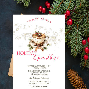 Christmas Coffee Stars Open House Invitation