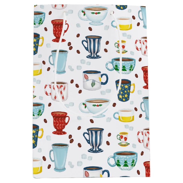 Christmas Coffees Cup of Cozy Medium Gift Bag (Front)