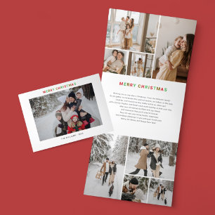 Christmas Collage 12 Photo Tri-Fold Holiday Card
