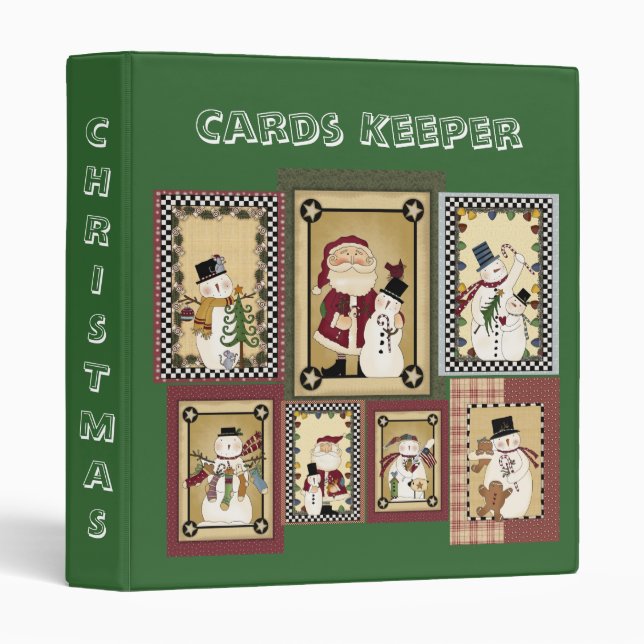 Christmas Collage Cards Keeper Notebook Binder (Front/Spine)