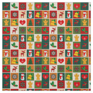 Christmas Collage Fabric