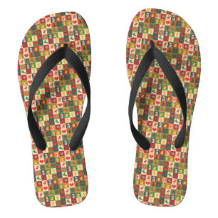 Christmas Collage Flip Flops