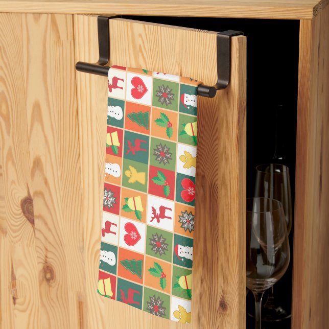 Christmas collage images kitchen towel (Thirds Fold)