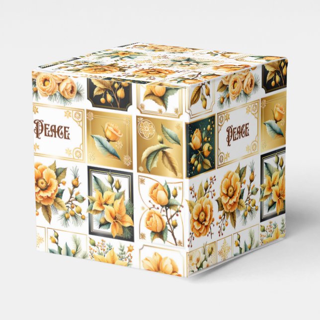 Christmas Collage in Gold Favor Boxes (Front Side)