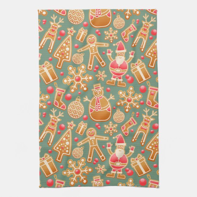 Christmas Collage Kitchen Towel (Vertical)