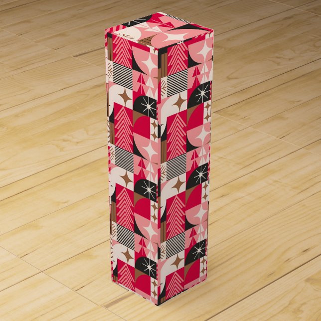 🎄 Christmas Collage Luxury Festive Holiday 🍷 Wine Box (Front)