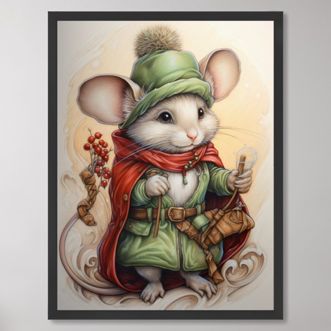 Christmas Collage Mouse 2 of 24 Framed Art (Framed Front)