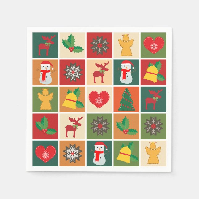 Christmas Collage Napkins (Front)
