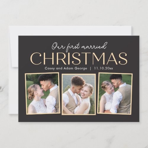 Christmas Collage Newlywed Holiday Photo Card