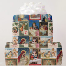 Christmas Collage of Antique Postcards Jesus Angel