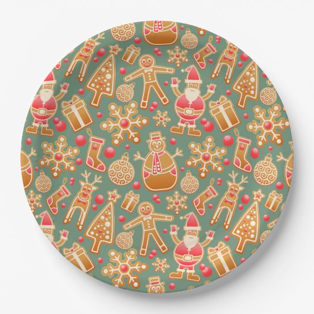 Christmas Collage Paper Plates (Front)