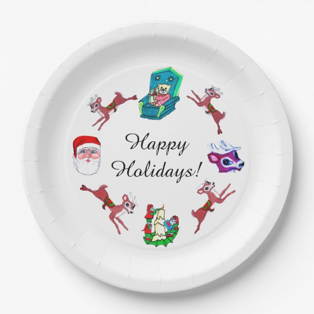 CHRISTMAS COLLAGE  PAPER PLATES (Front)
