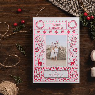 Christmas Collage Personalized Vertical Holiday Letterpress Photo Cards