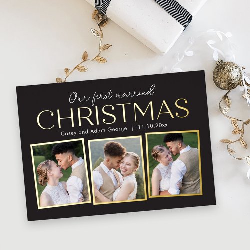Christmas Collage REAL FOIL Holiday Photo Card