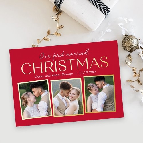 Christmas Collage REAL FOIL Holiday Photo Card