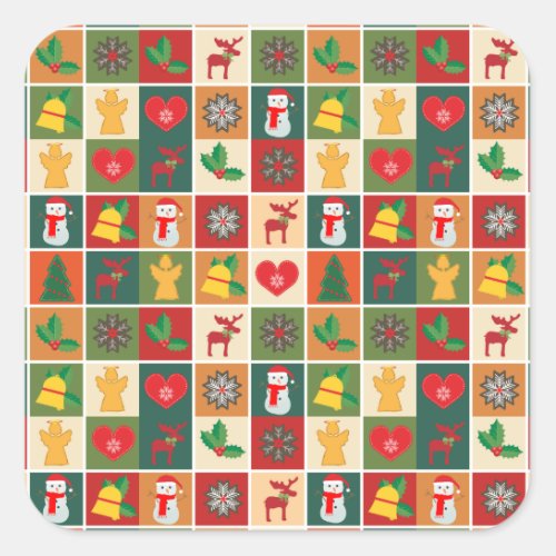 Christmas Collage Square Sticker