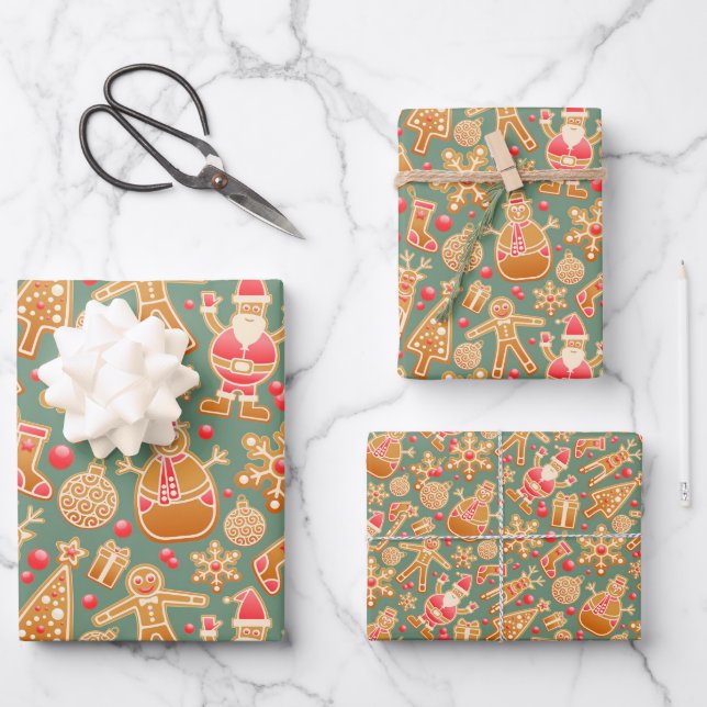 Christmas Collage Wrapping Paper Sheets (Front)