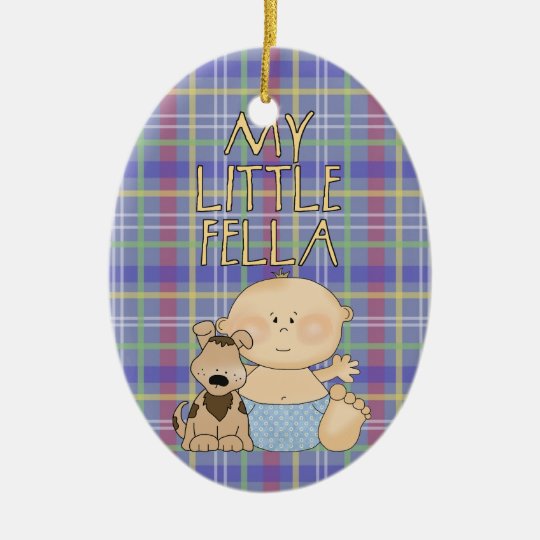 Christmas Collection Baby Boy Puppy Ceramic Ornament