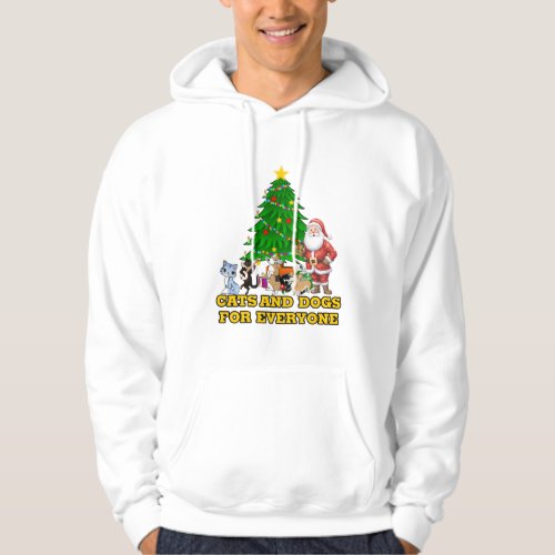 Christmas Collection Cats and Dogs For Everyone Hoodie