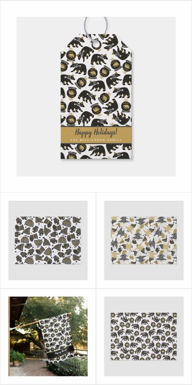 Christmas Collection: Gold, Black & White Patterns