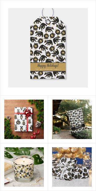 Christmas Collection: Gold, Black & White Patterns