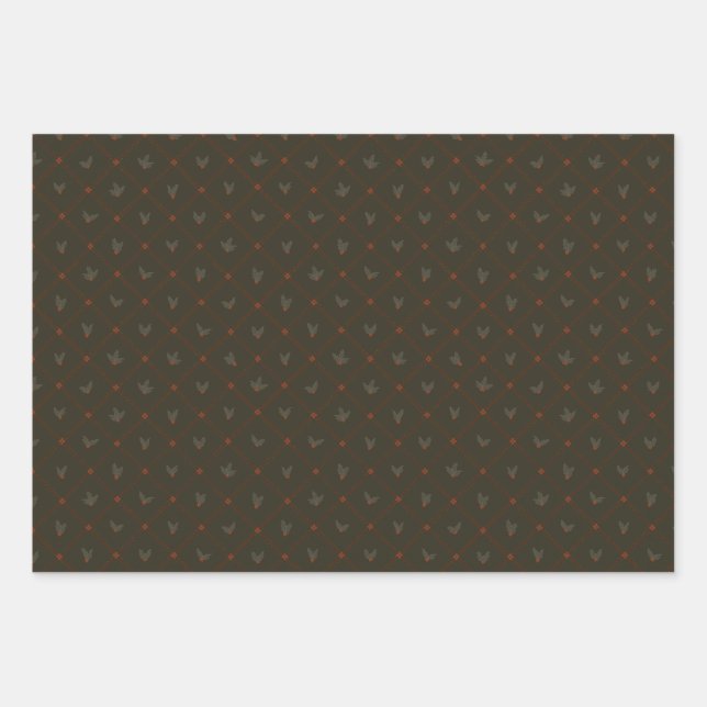Christmas Collection | Holly, Floral, Stripes Wrapping Paper Sheets (Front)