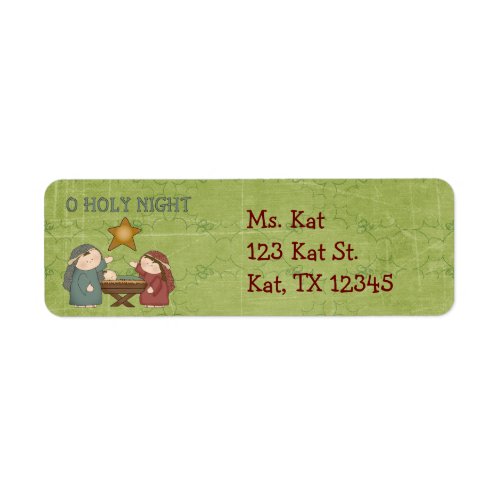 Christmas Collection O Holly Night Return Address  Label