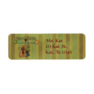 Christmas Collection Purr-fect Cat Return Address Label