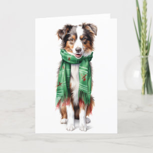 Christmas Collie, Border Collie, Australian Shep Holiday Card