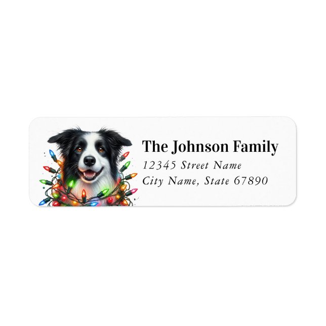 Christmas Collie Return Address Labels (Front)