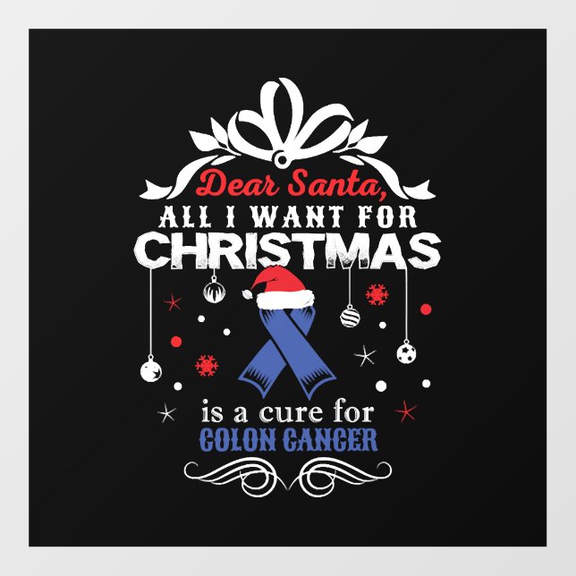 Christmas- Colon Cancer Awareness Shirt Floor Decals (Front)